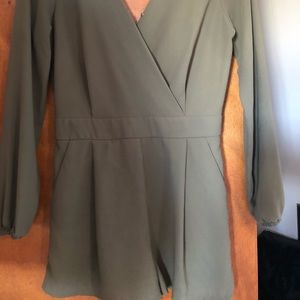 Green dressy romper